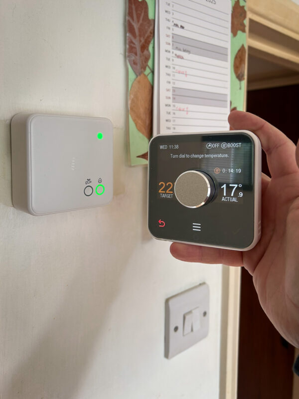 Newly installed Hive smart thermostat in Milton Keynes home