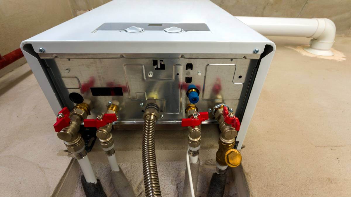 underneath of boiler